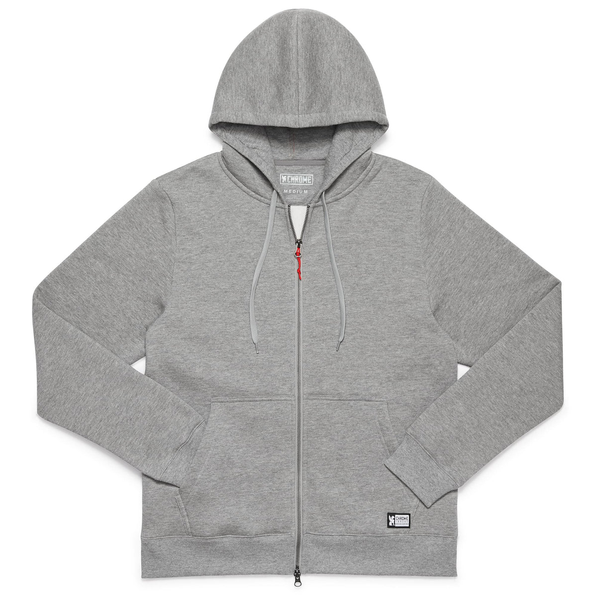 Grey fleece zip-front Hoodie #color_castlerock heather