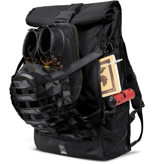 Black Barrage Freight Backpack cargo net detail 